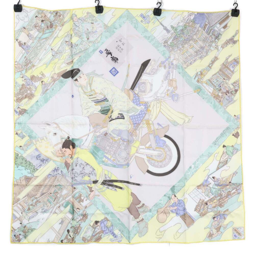 HERMES Hermes Yellow Etriers RemiLes Artisans d Carre 90 Scarf Muffler - Men's